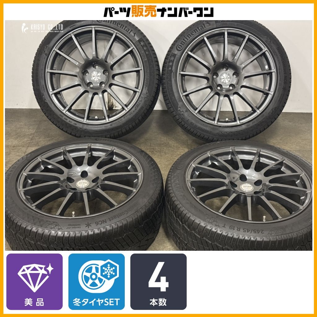 【美品 BMW専用設計】Weds IRVINE F01 19in 8.5J +35 PCD112 コンチネンタル ノースコンタクト NC6 245/45R19 BMW G60 G61 5シリーズ 即納