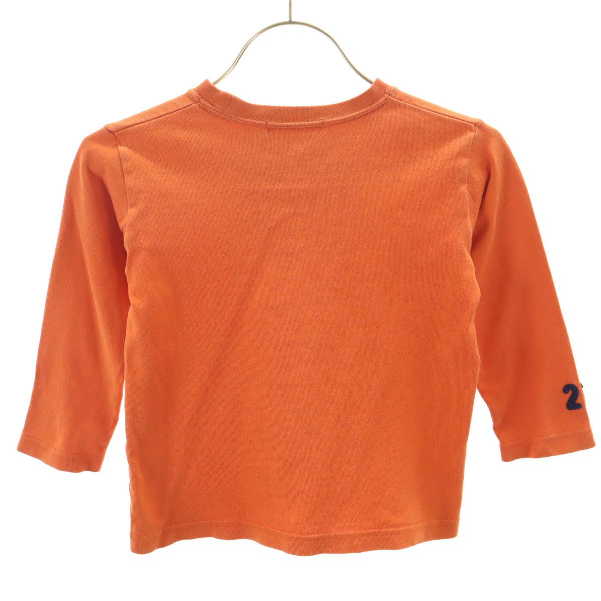 Familiar ファミリア 長袖 Tシャツ 100 オレンジ ロンT キッズ 古着 