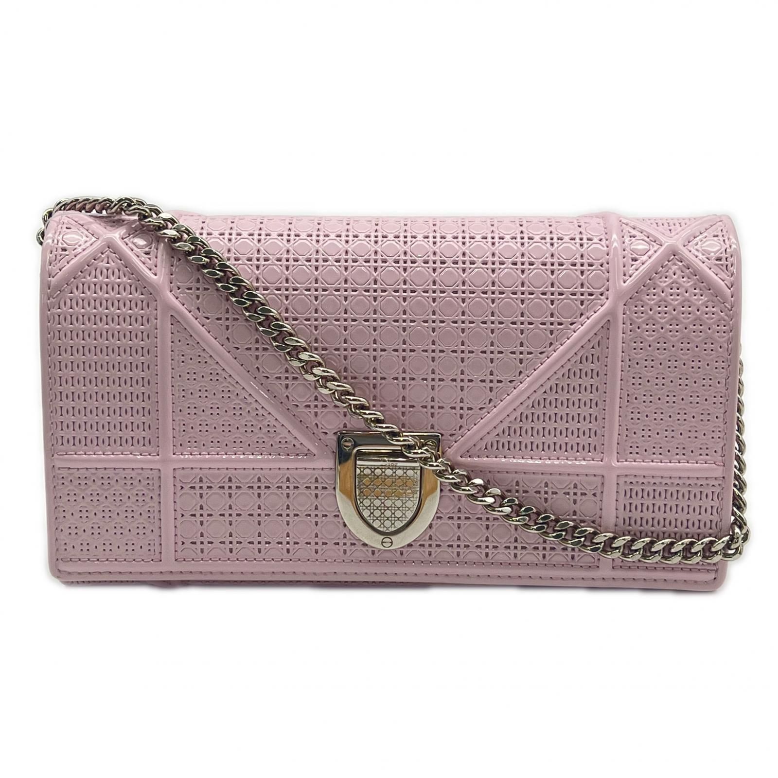 クリスチャンディオール ディオラマ レザー チェーンショルダーバッグ ピンク ☆3日以内返品可☆ 美品 Christian Dior クリスチャンディオール