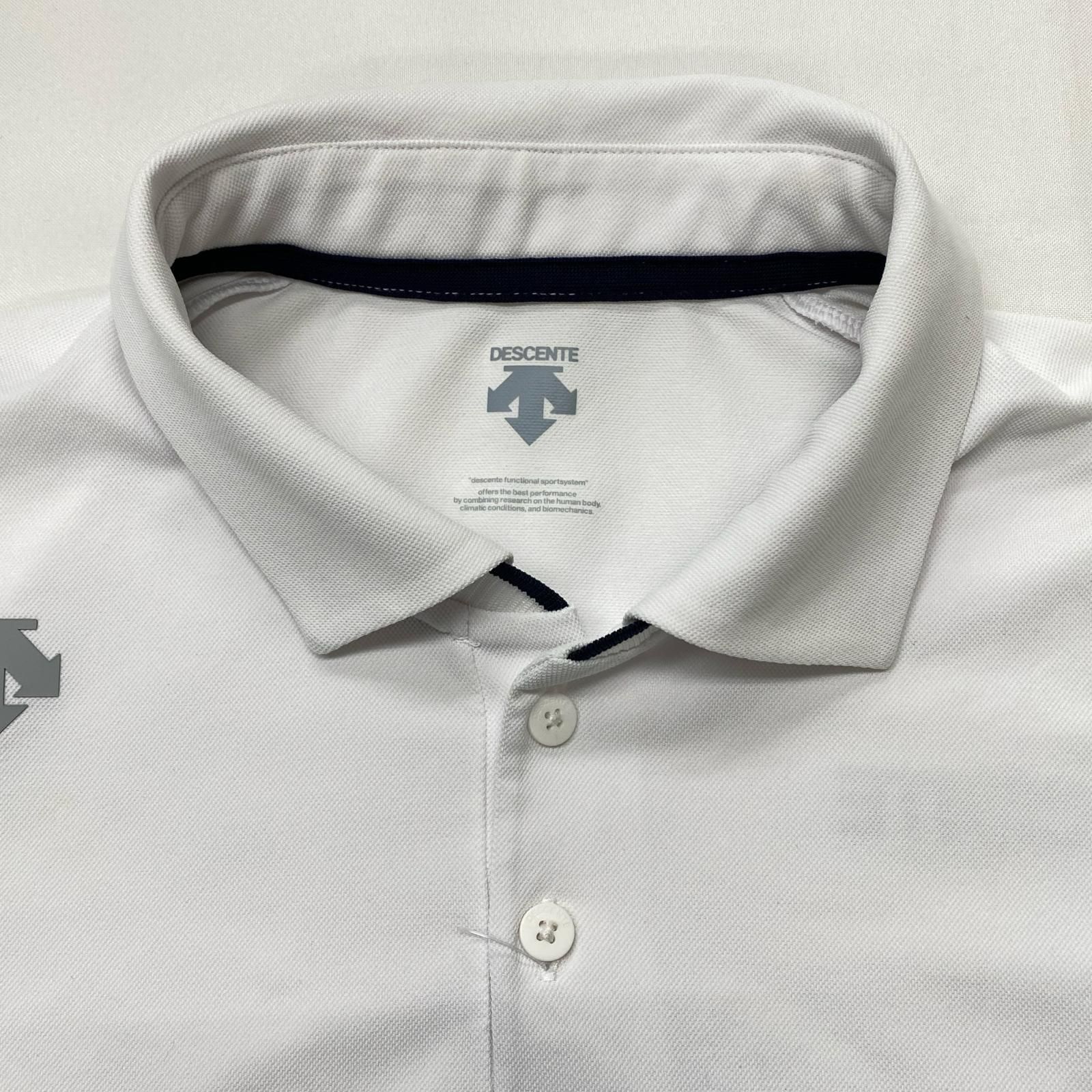 【新古品】デサントゴルフ半袖シャツ 中古 メンズ デサントゴルフ DESCENTE GOLF 半袖ポロシャツ O(LL) 白