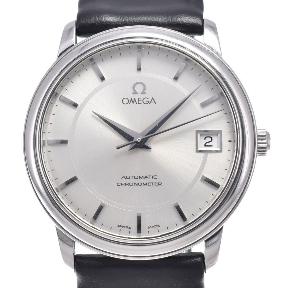 オメガ OMEGA 4800.31.01/168.1050 デビル プレステージ Cal.1120 デイト シルバー 自動巻き メンズ 良品 腕時計 O#148822