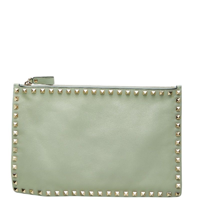 ヴァレンティノ ガラヴァーニ ロックスタッズ クラッチバッグ セカンドバッグ グリーン系 レザー レディース VALENTINO【1-0273803】 24,800円