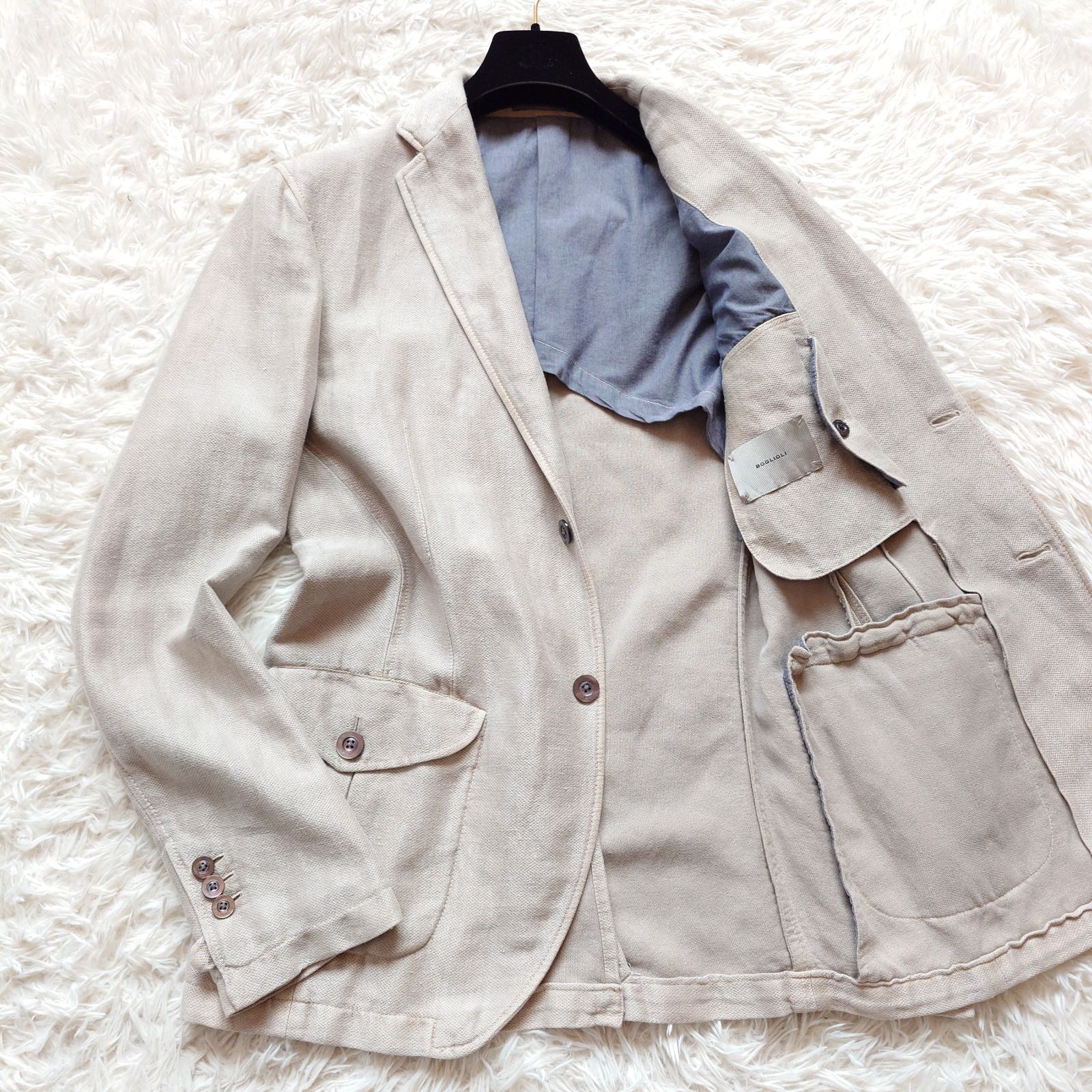 美品】BOGLIOLI ボリオリ CHELSEA チェルシー リネンコットン サファリ