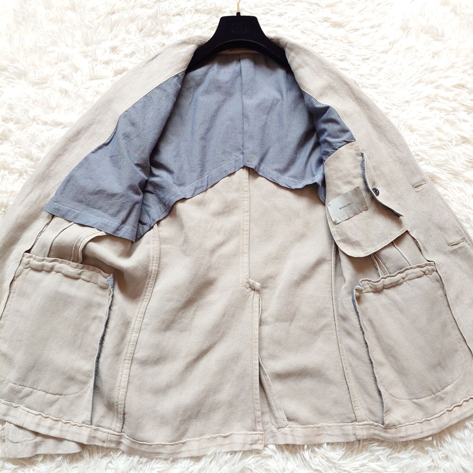 美品】BOGLIOLI ボリオリ CHELSEA チェルシー リネンコットン サファリ
