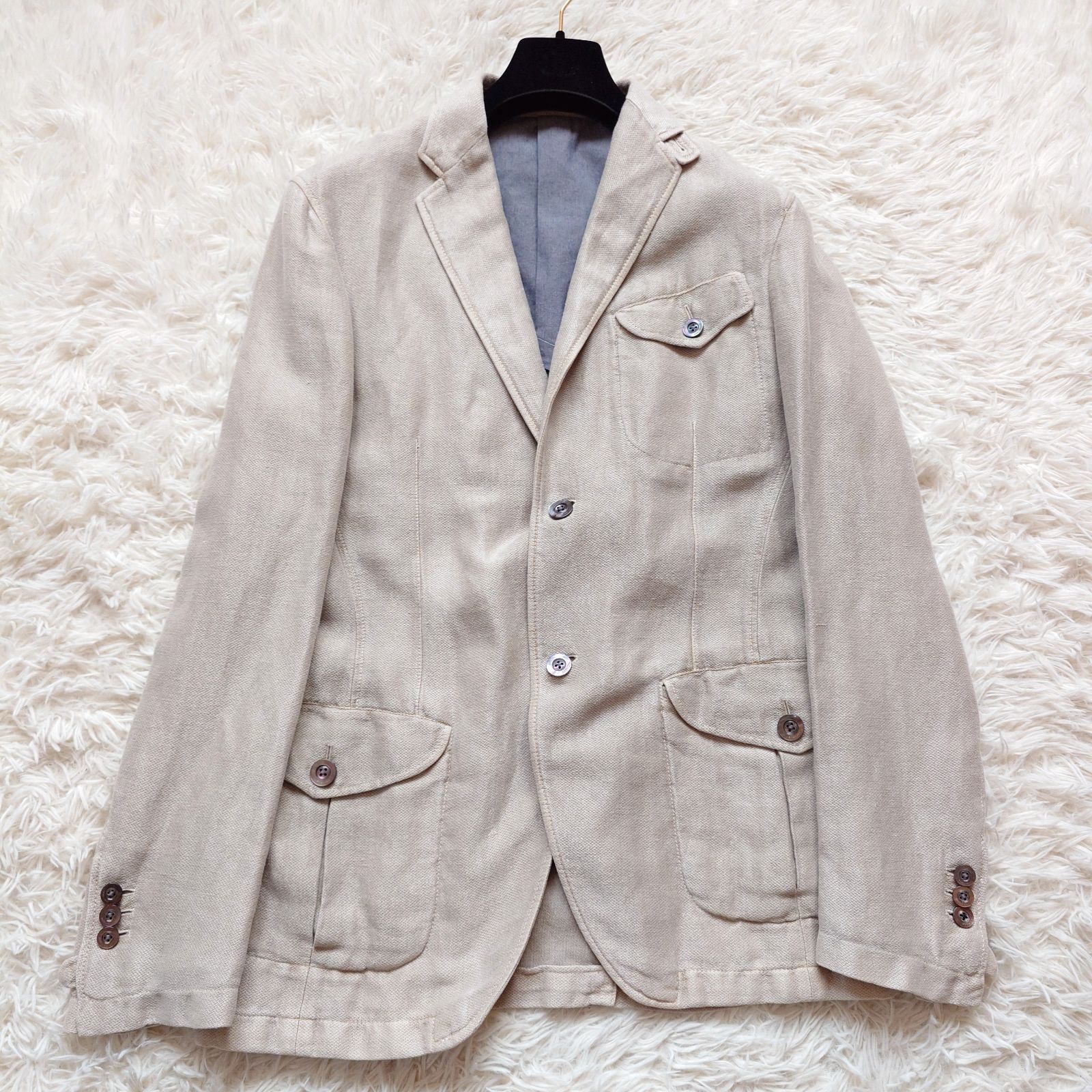 美品】BOGLIOLI ボリオリ CHELSEA チェルシー リネンコットン サファリ