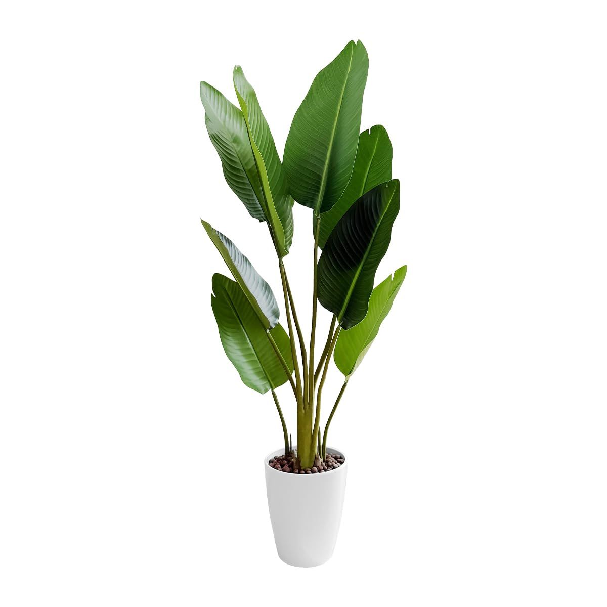 RAKU フェイクグリーン 観葉植物 フェイク大型 高さ約125 ｃｍ室内用 造花 シンプル オフィス 室内 インテリア 大型 鉢付き おしゃれ 人工 お祝い 父の日 (旅人の木 125 cm)ｍａ
