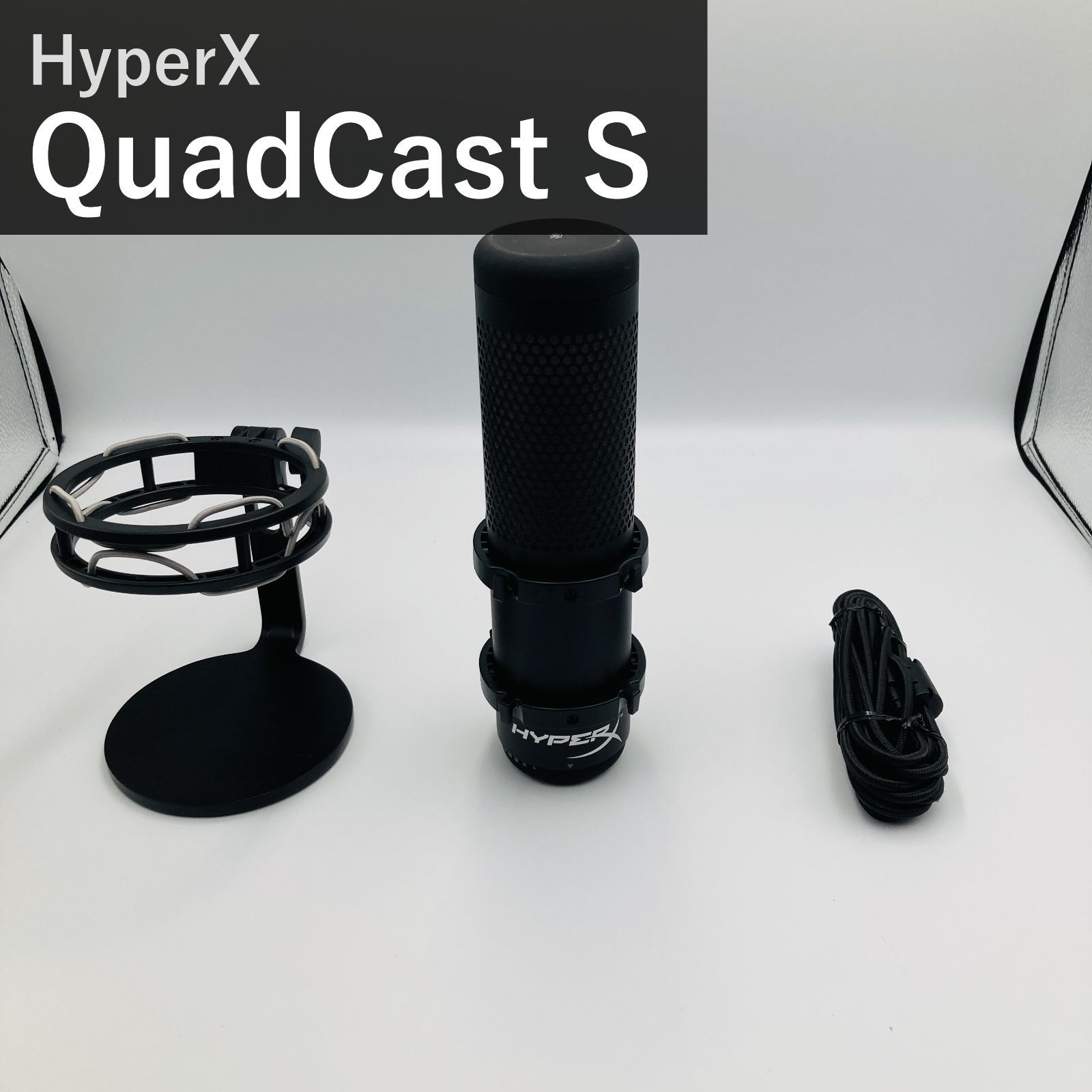 HyperX QuadCast S ハイパーエックス クアッドキャスト S USBコンデンサーマイク HMIQ1S-XX-RG/G ブラック RGBライティング ゲーミング配信 ストリーマー向け PC/PS4対応 国内正規品