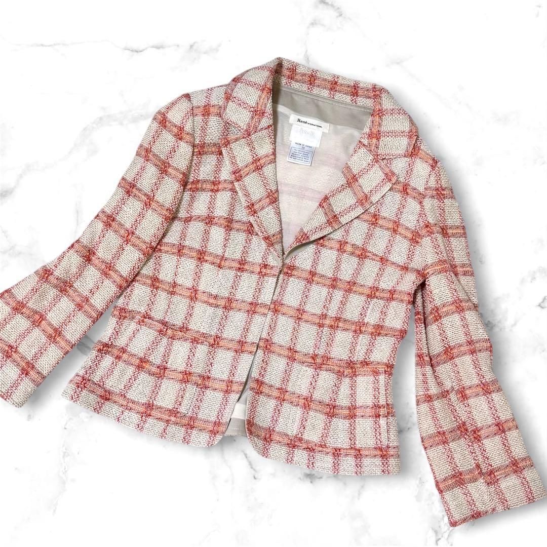 美品 ルネ RENE セットアップ スカーフ ジャケット ツイード Mサイズ
