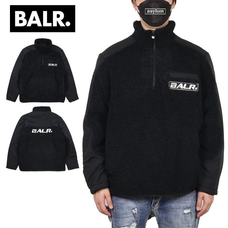 ボーラー ジャケット BALR. フリースジャケット ハーフジップ メンズ レディース ブランド 大きいサイズ おしゃれ おすすめ サッカー 人気 黒 balr064 ブラック M L XL