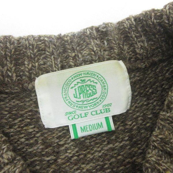 K□90s□ジェイプレス/J.PRESS GOLF CLUB ニットセーター【M】ベージュ