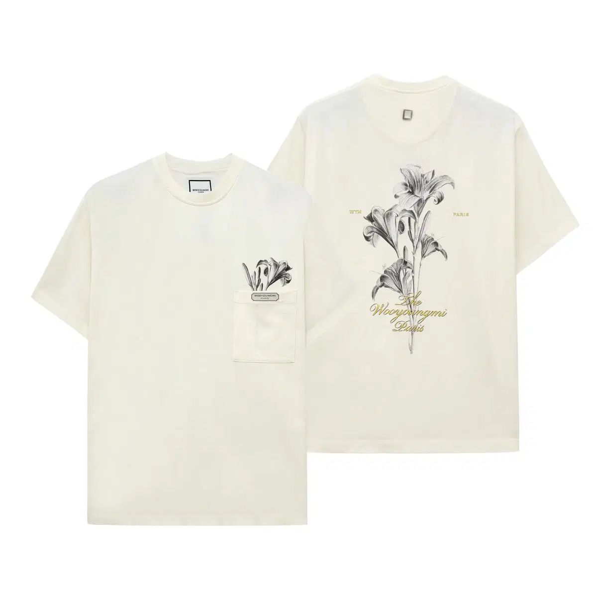 新品正規品 ウーヨンミ フラワー バックロゴ 半袖 Tシャツ W261TS04702I