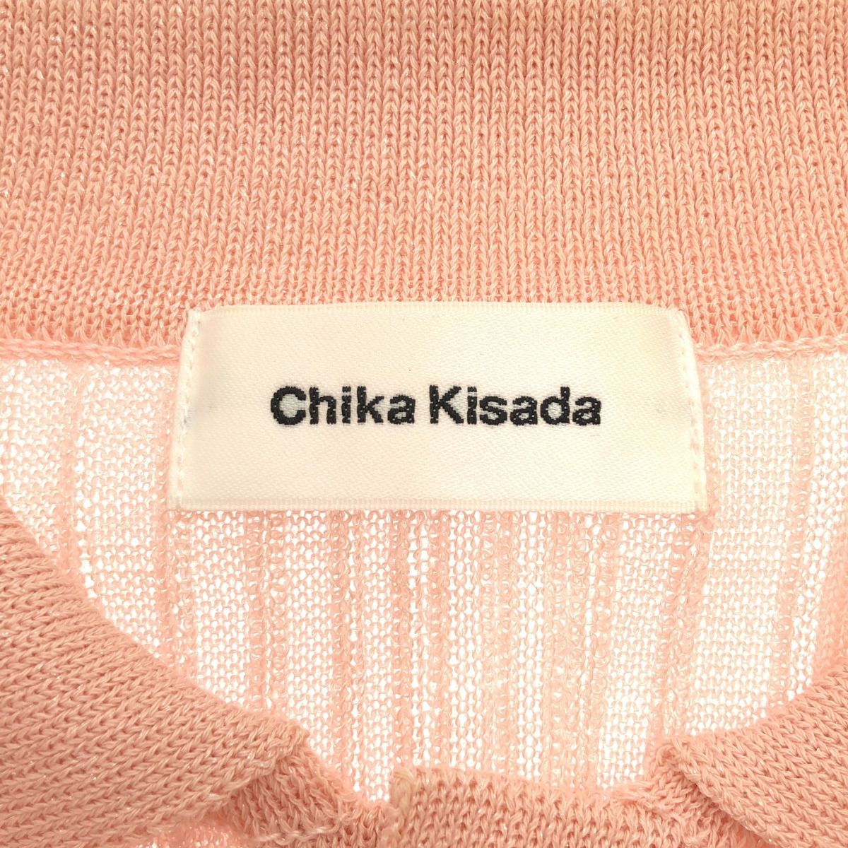 Chika Kisada チカ キサダ チュールシアーコンビニットポロシャツ CK