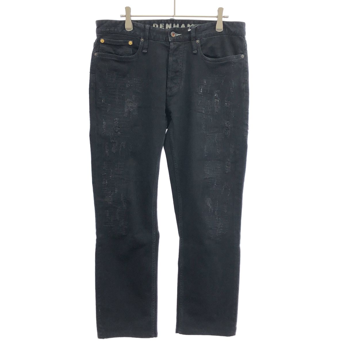 【限定】DENHAM デンハム RAZOR MIJ リペア加工 シリアル入り DENHAM デンハム RAZOR SLIM FIT ダメージリペア加工デニムパンツ