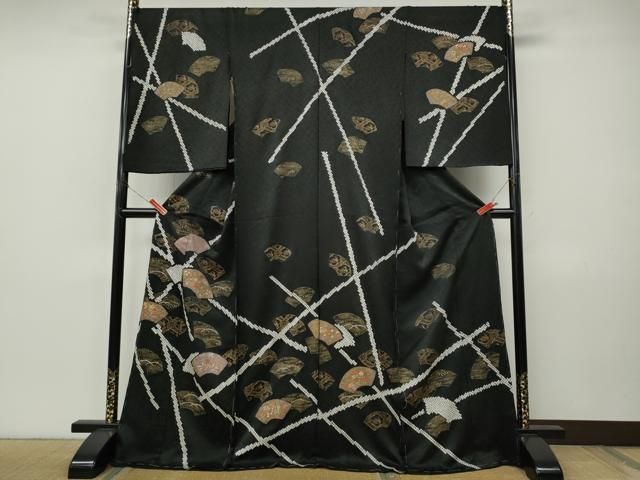 平和屋着物●訪問着　絞り　刺繍　地紙草花文　金彩　仮絵羽　正絹　逸品　未使用　CABI9932ut
