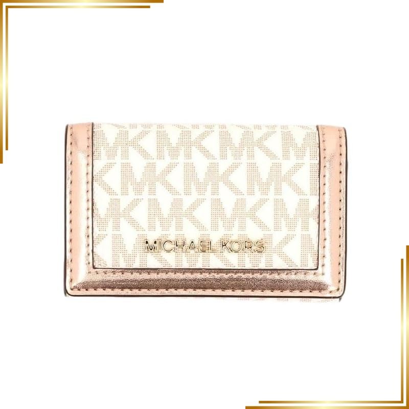 【新品】 [Michael Kors] [マイケル・コース] JET SET TRAVEL キーケース スモール - MKシグネチャー オプティックホワイト/ローズゴールド ※※ 9,246円