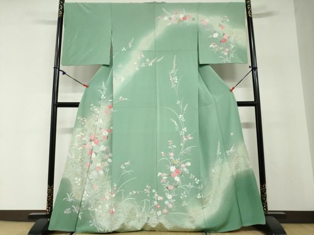 平和屋着物●訪問着　作家物　流水草花文　暈し染め　金彩　正絹　逸品　DABG2909ud 35,490円