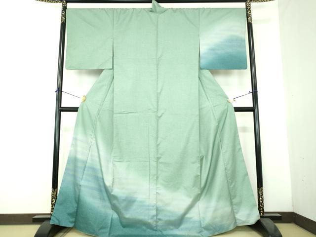 平和屋着物●訪問着　紬地　霞文　正絹　逸品　DABH9478ps