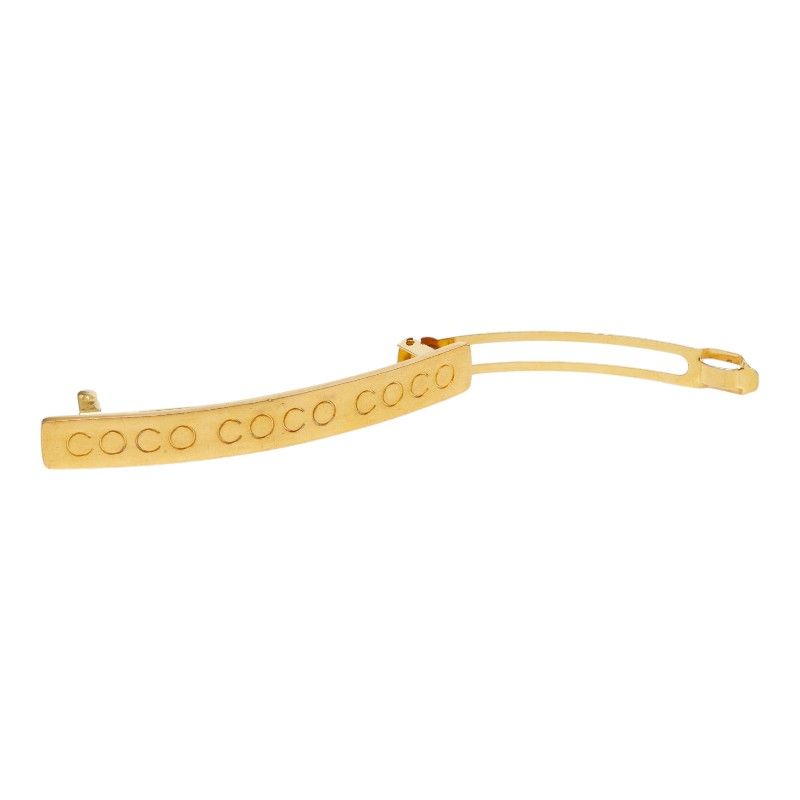 CHANEL シャネル ロゴ バレッタ 01P シャネル ロゴ バレッタ ヘアアクセサリー 01P刻印 ゴールド メッキ