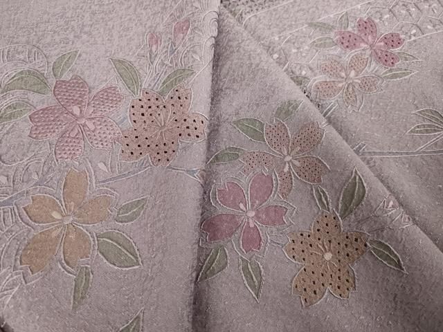 平和屋着物●訪問着　総刺繍　中国三大刺繍　スワトウ刺繍　汕頭刺繍　流水吉祥花文　正絹　逸品　AABK3904ck