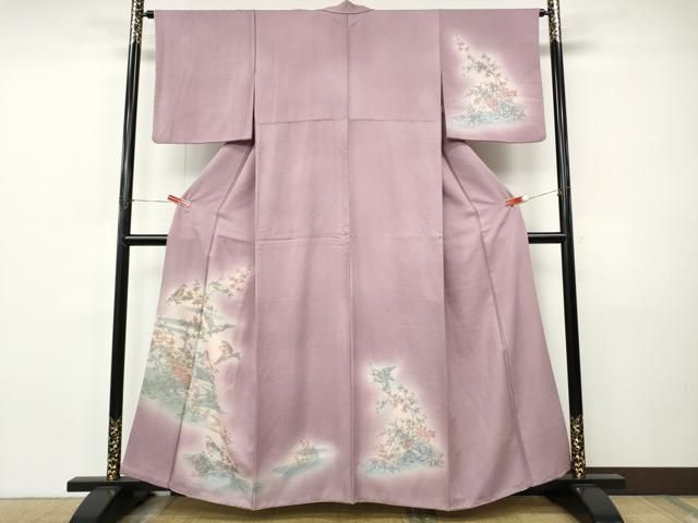 平和屋着物●訪問着 花鳥文 暈し染め 金銀彩 正絹 逸品 CABI9978ut