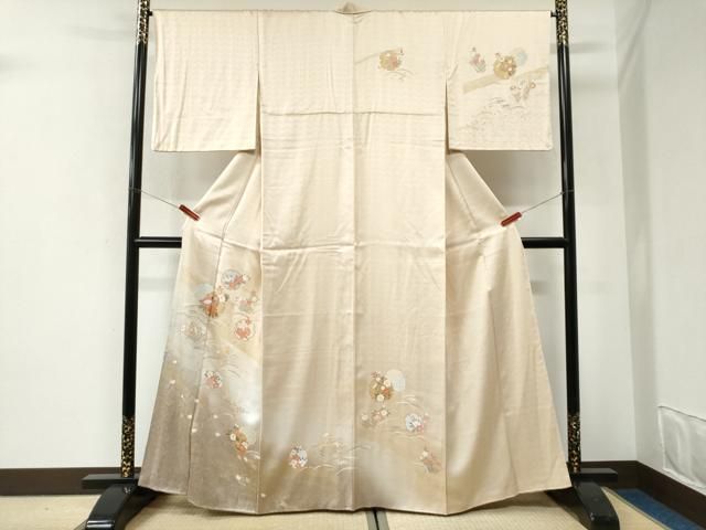 平和屋着物●訪問着　雪輪草花文　金彩　正絹　逸品　CABI2800yc