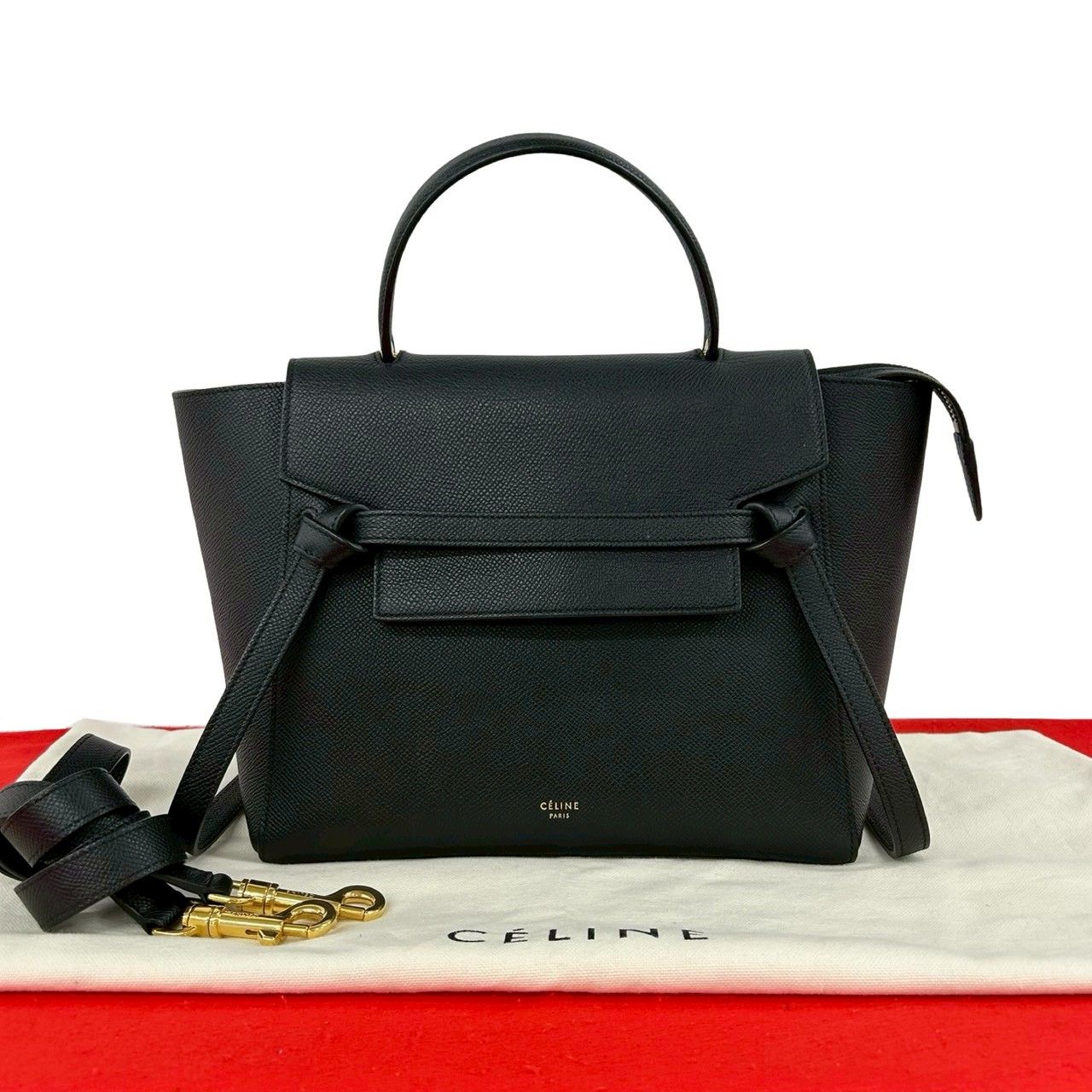 未使用保管品 保存袋付き CELINE セリーヌ ベルトバッグ マイクロ