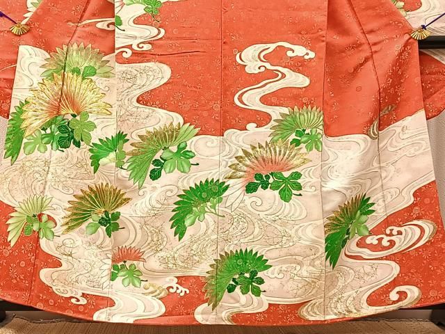 平和屋着物□豪華振袖 駒刺繍 流水裏菊文 金彩 金通し地 正絹 逸品