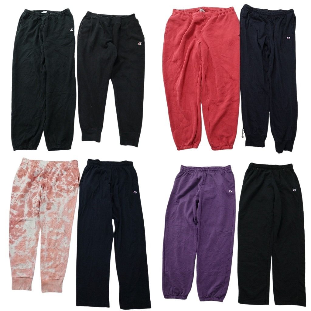 古着卸 まとめ売り チャンピオン パンツ 8枚セット ( メンズ XL ) ブラック スウェット ジョガー ロゴ タイダイ柄 中古 古着 NF4401 8,323円