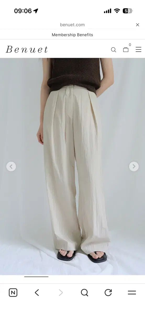 <新品> ベニュエット ベージュ ワイド スラックス Sサイズ 出品