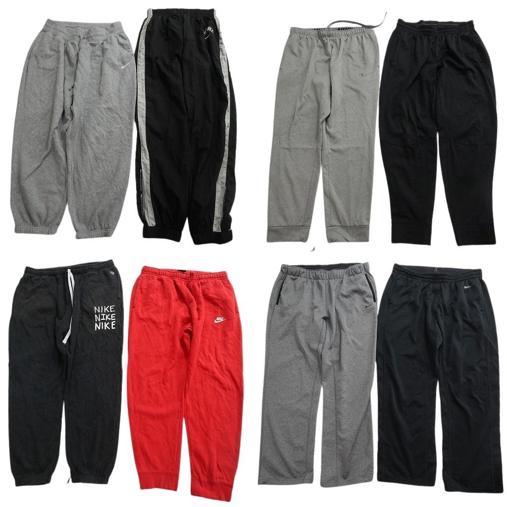 古着卸 まとめ売り NIKE ナイキ パンツ 8枚セット ( メンズ XL ) スウェット ジョガー イージーパンツ サイドライン 中古 古着 NF4450