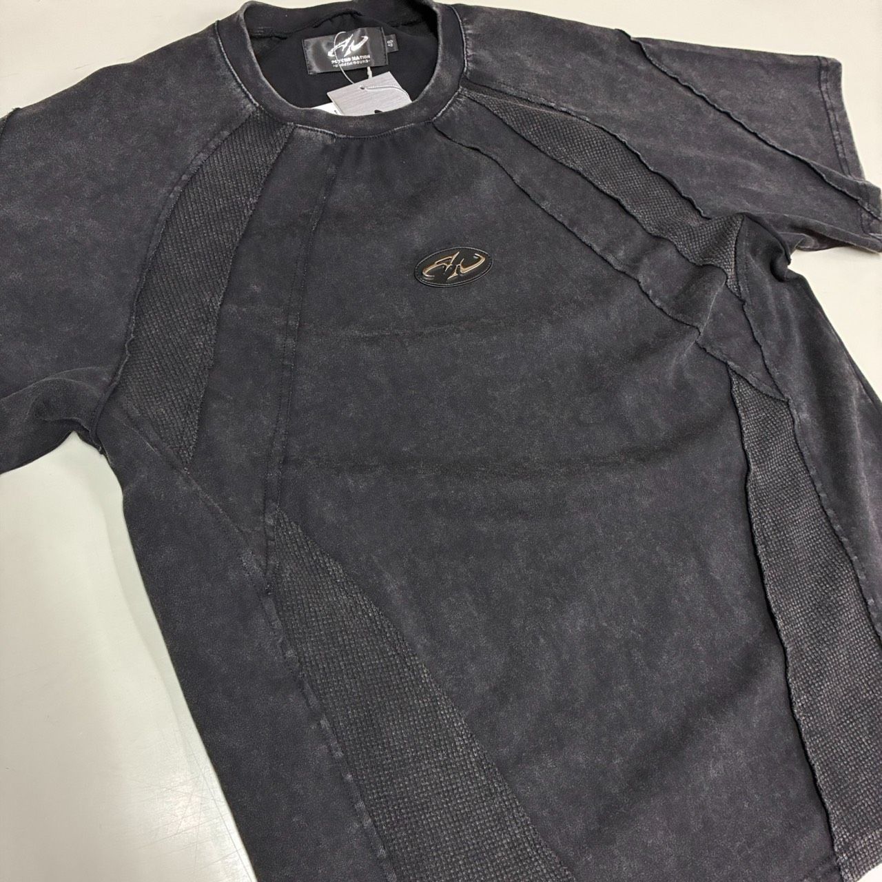 新作】【UNDERGROUND／アンダーグラウンド・ワッフル切替Tee（ブラック 