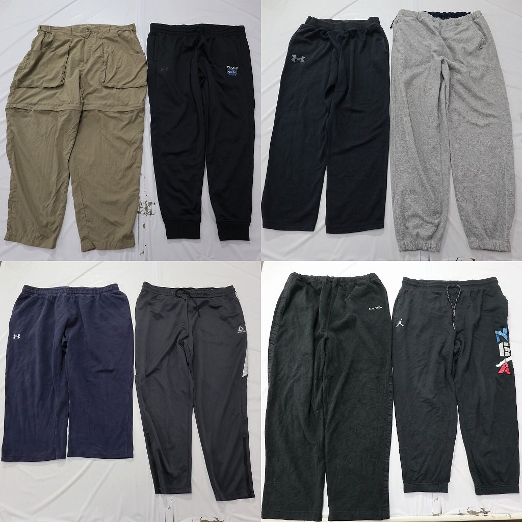 古着卸 まとめ売り ブランドMIX パンツ 8枚セット ( メンズ 2XL/3XL ) スウェットパンツ ノーティカ リーボック 中古 古着 NF4516