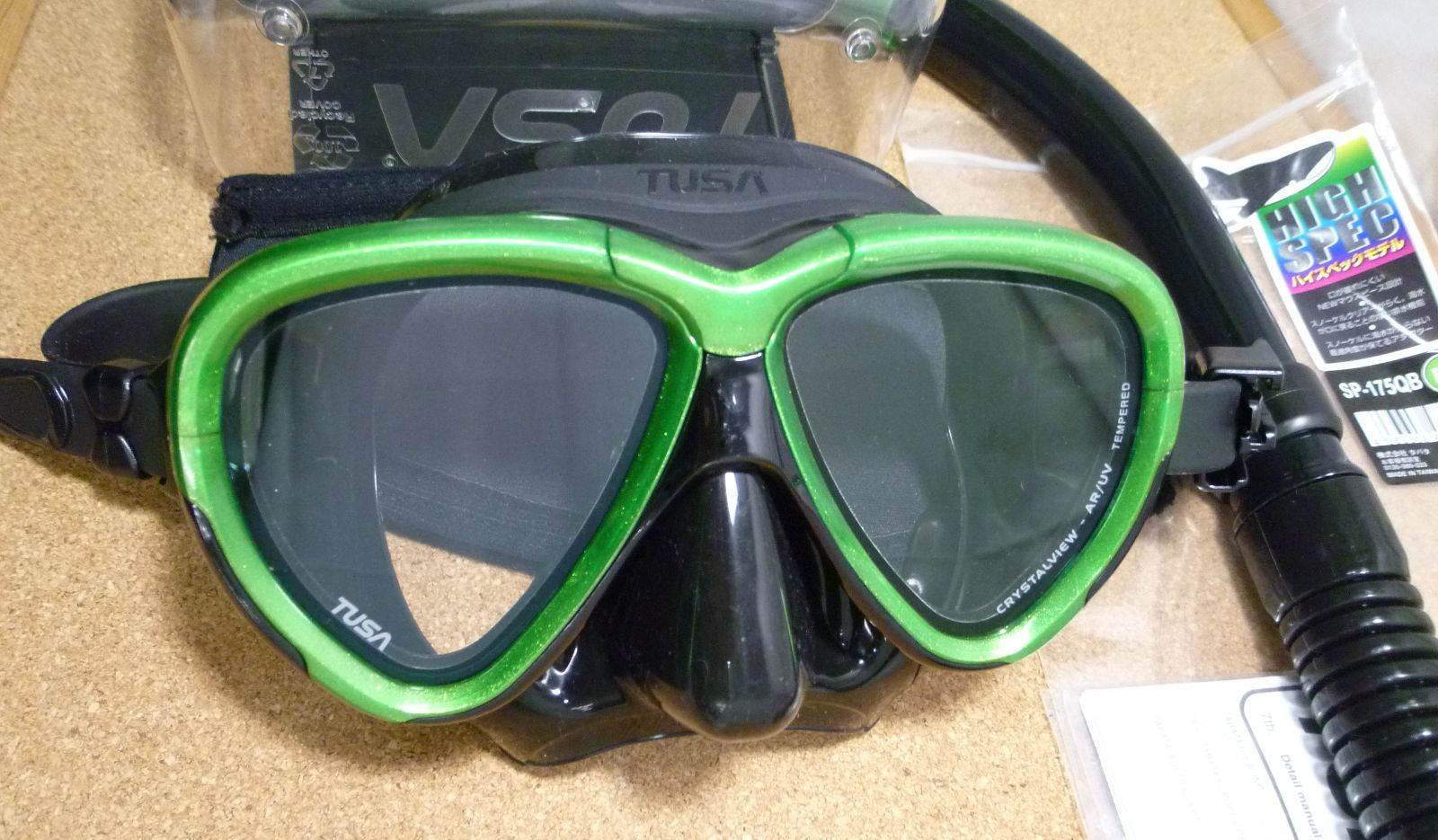 中古品 TUSA Intega シュノーケルセット マスク M2004SQB シュノーケル 