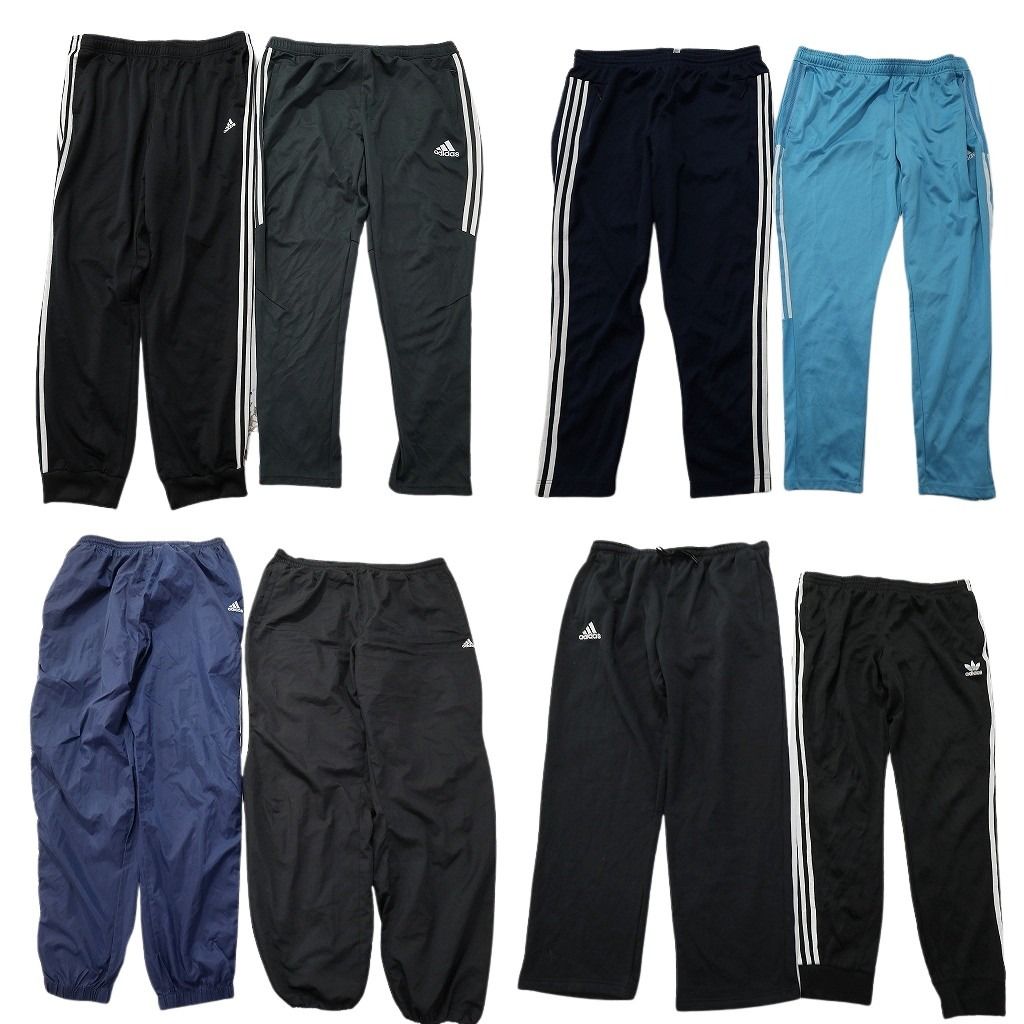 古着卸 まとめ売り アディダス パンツ 8枚セット ( メンズ 2XL ) トレフォイル トラックパンツ ナイロン 中古 古着 NF4570