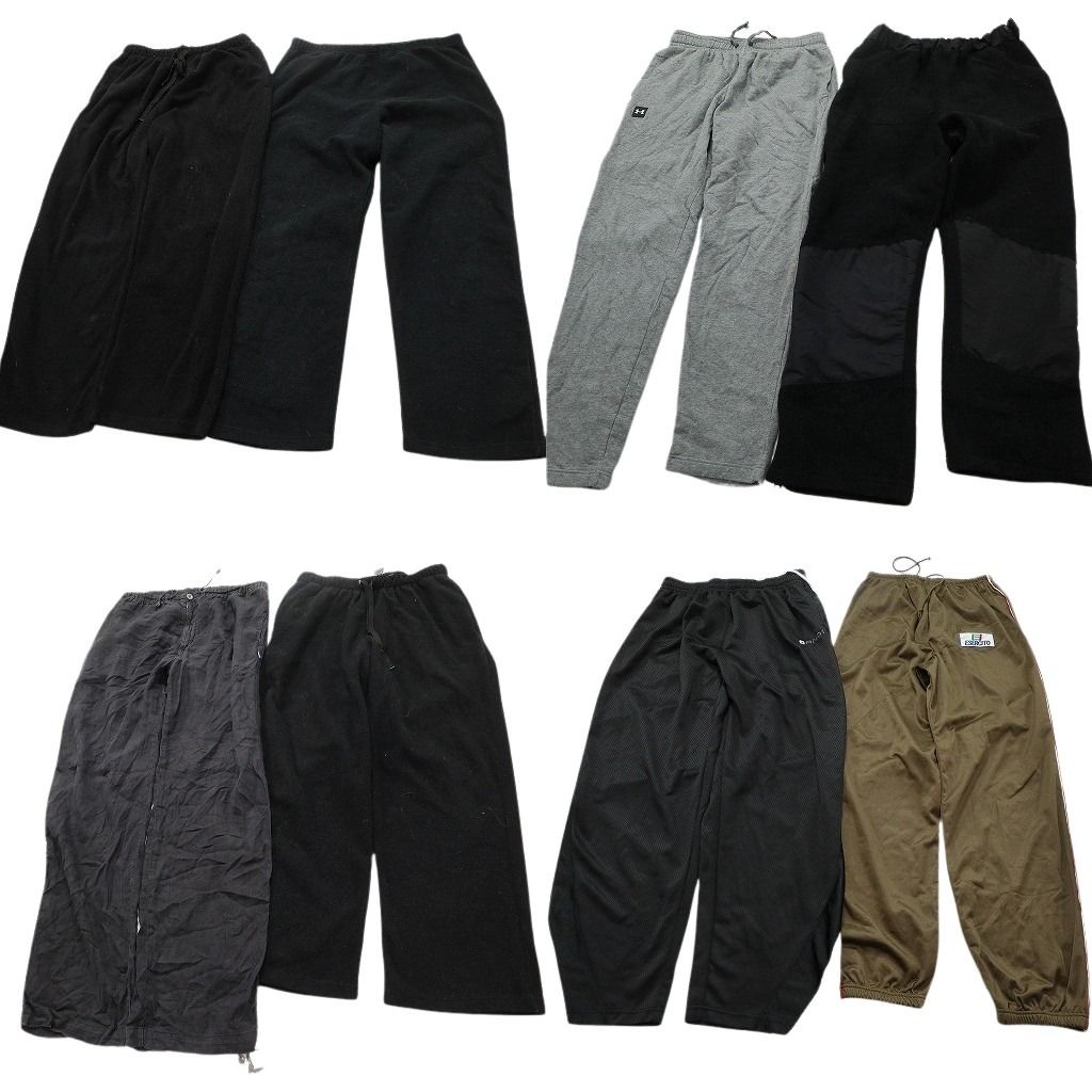 古着卸 まとめ売り パンツ MIX 8枚セット ( メンズ L ) イージーパンツ スウェット ブラック グレー 中古 古着 NF4581