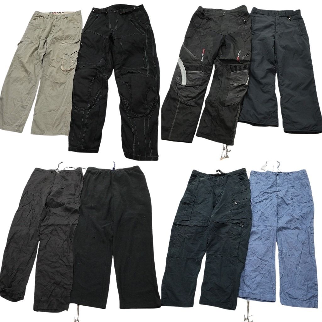 古着卸 まとめ売り パンツ MIX 8枚セット ( メンズ L ) カーゴ イージーパンツ ベージュ ブラック 中古 古着 NF4586