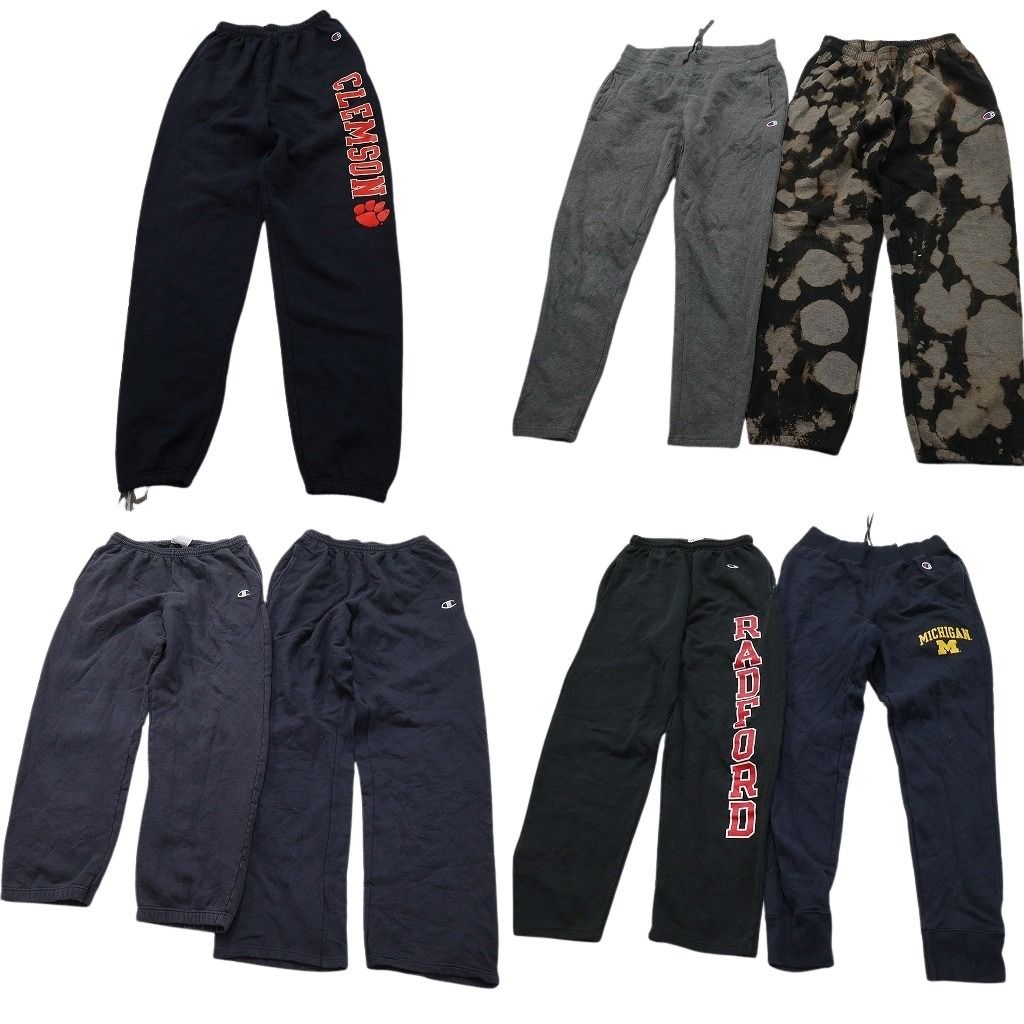 古着卸 まとめ売り チャンピオン パンツ 7枚セット ( メンズ M ) カレッジ風 スウェット タイダイ柄 イージーパンツ 中古 古着 NF4600