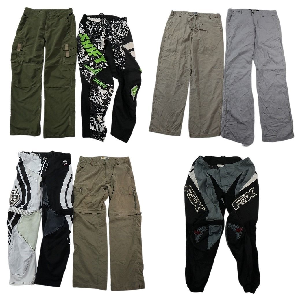 古着卸 まとめ売り パンツMIX 7枚セット ( メンズ 36/38/42 ) レーシングパンツ カーゴパンツ イージーパンツ 中古 古着 NF4601