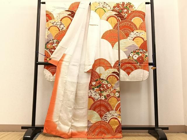平和屋着物□豪華振袖 駒刺繍 花青海波 金彩 正絹 逸品 BAAX6531hj