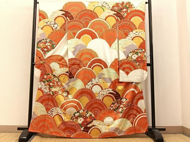 平和屋着物□豪華振袖 駒刺繍 花青海波 金彩 正絹 逸品 BAAX6531hj