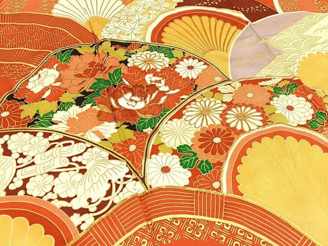 平和屋着物□豪華振袖 駒刺繍 花青海波 金彩 正絹 逸品 BAAX6531hj