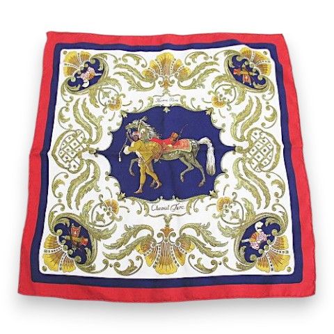 希少⭐️ HERMES エルメス　カレ45 CHEVAL TURC トルコの馬赤 エルメス HERMES ヴィンテージ スカーフ カレ45 Cheval Turc トルコ馬