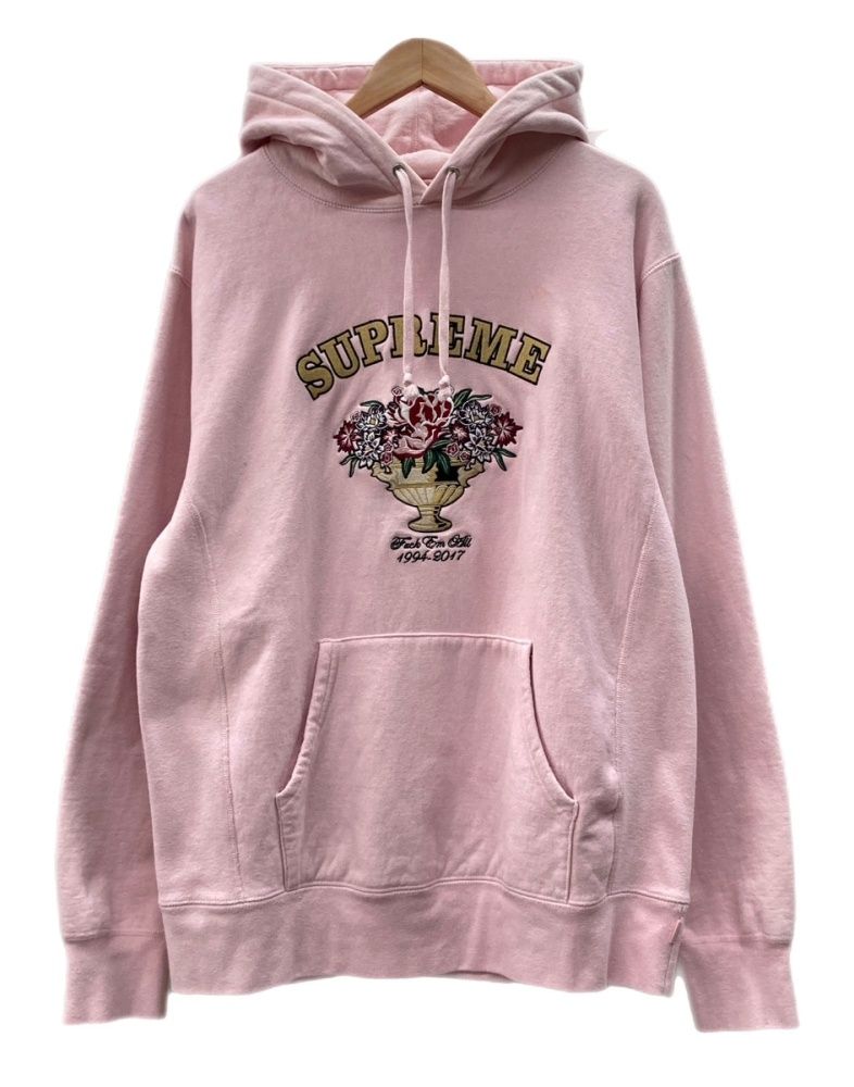 シュプリーム SUPREME 17AW Centerpiece Hooded Sweatshirt センターピース フーデッド スウェットシャツ プルオーバー パーカー 裏起毛 刺繍 パーカ ロゴ ピンク Lサイズ 104MT-3410 11,154円