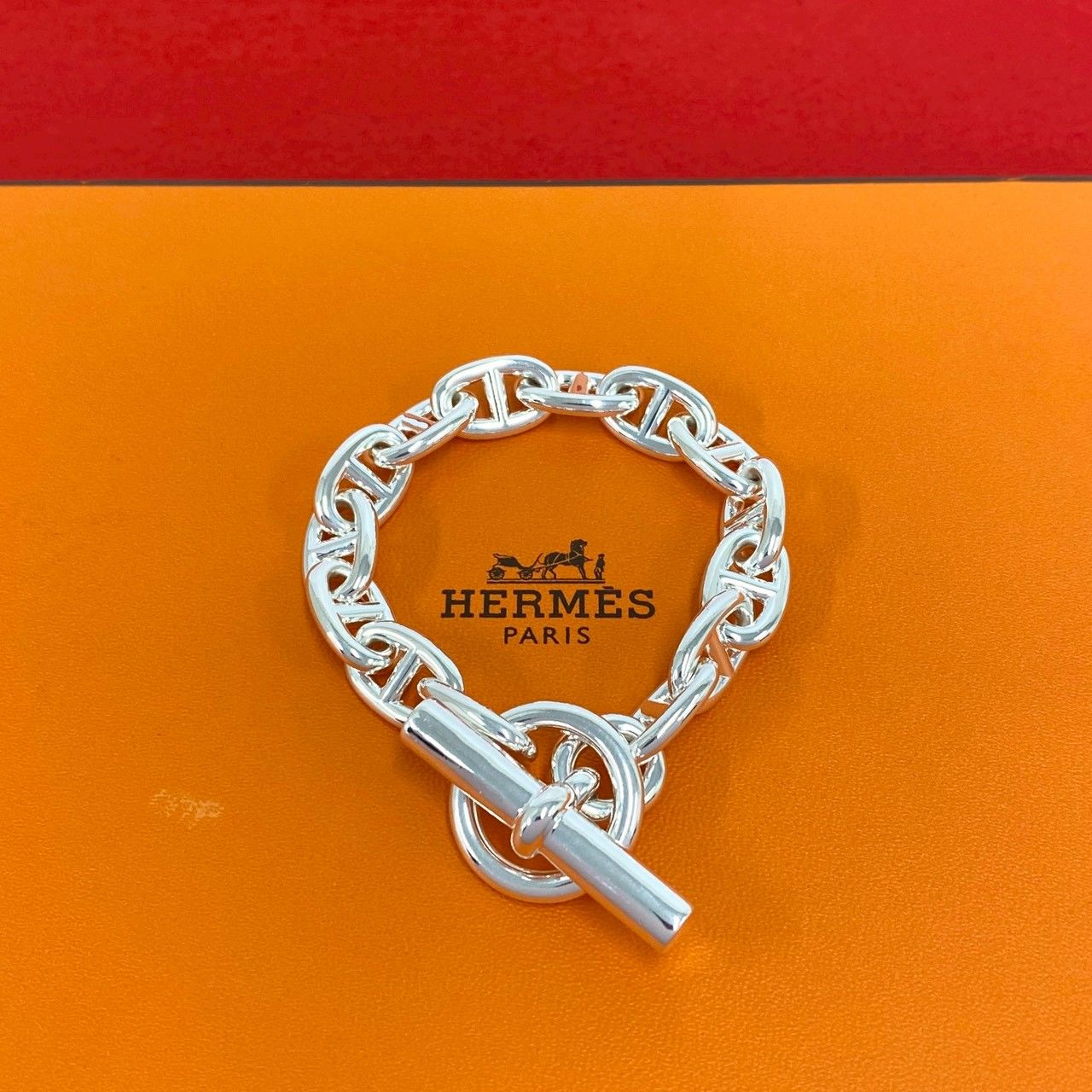 極 美品 HERMES エルメス シェーヌダンクル MM 14コマ ブレスレット