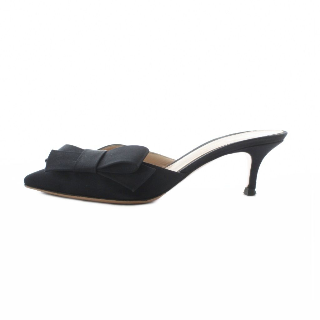 ジャンヴィトロッシ ミュール サンダル　37 ジャンヴィトロッシ Gianvito Rossi KYOTO MULE ミュール 37 24cm 黒