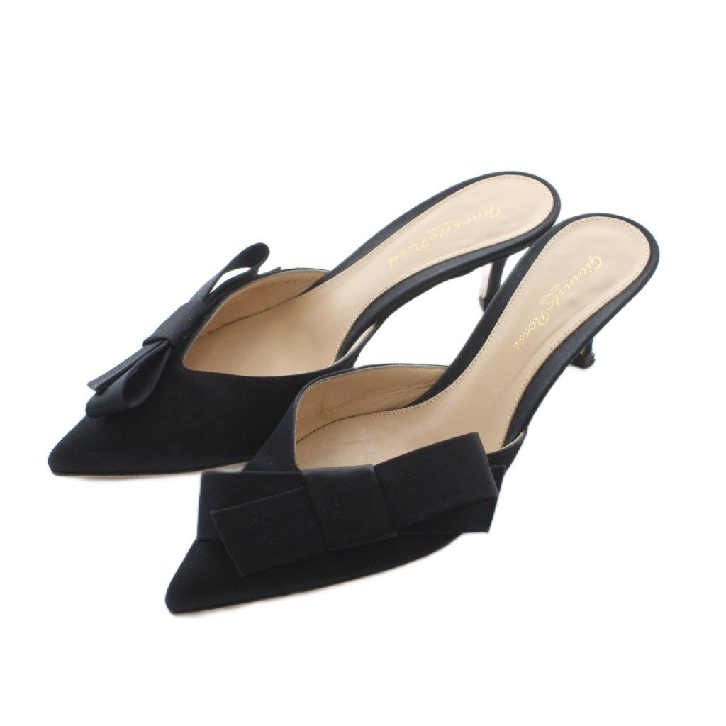 ジャンヴィトロッシ ミュール サンダル　37 ジャンヴィトロッシ Gianvito Rossi KYOTO MULE ミュール 37 24cm 黒