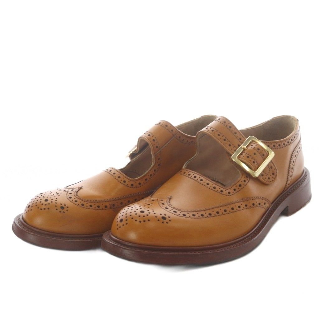 トリッカーズ TRICKER'S MARY JANE シューズ メダリオン ウィングチップ レザー 6.5 ブラウン L6011 /YO4