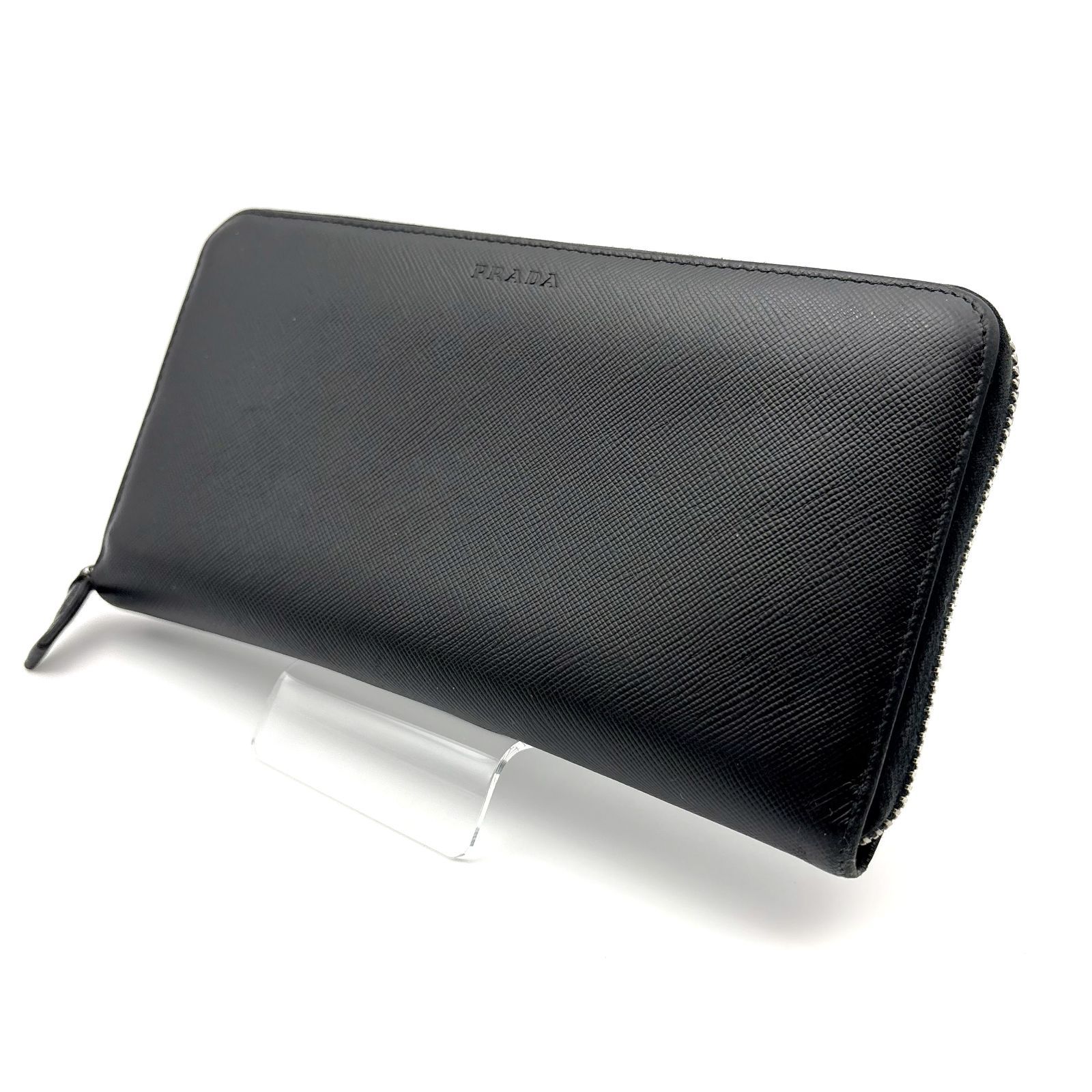 美品 】PRADA プラダ バルティコ ラウンドファスナー 長財布 