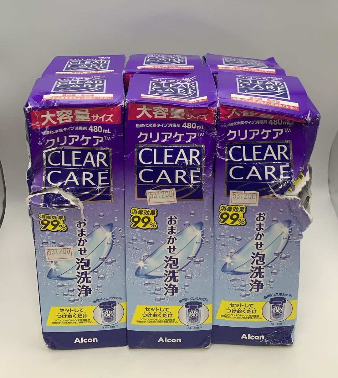 訳あり 【6本セット】AOセプト アルコン クリアケア 大容量480ml