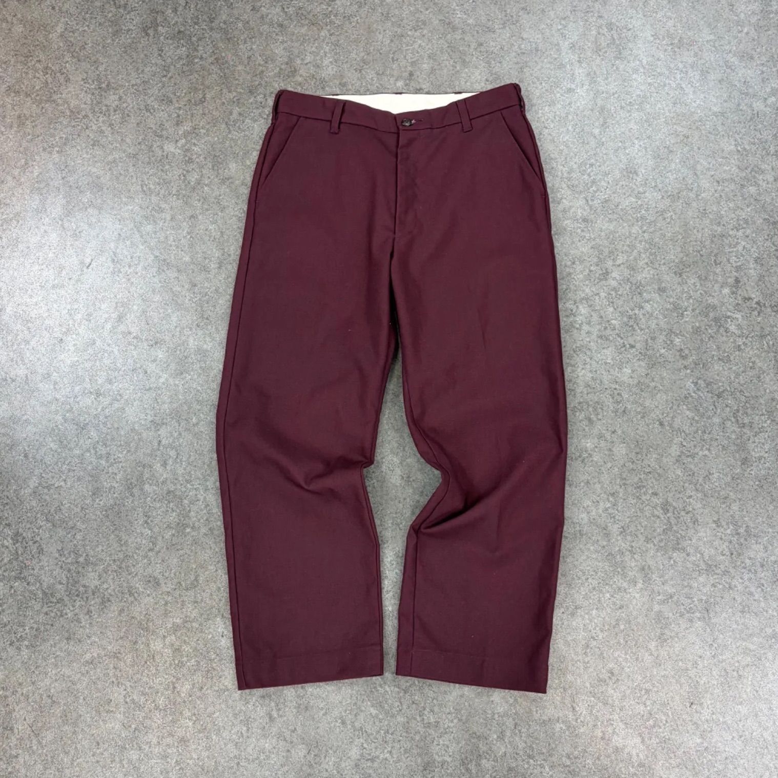 日本製 Time is on T/C PRESSED TROUSER タイムイズオン トラウザーパンツ ストレート ボルドー メンズ T220-P884